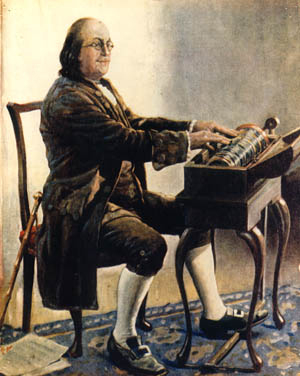 Benjamin Franklin - glassharmonica- collection Thomas Bloch